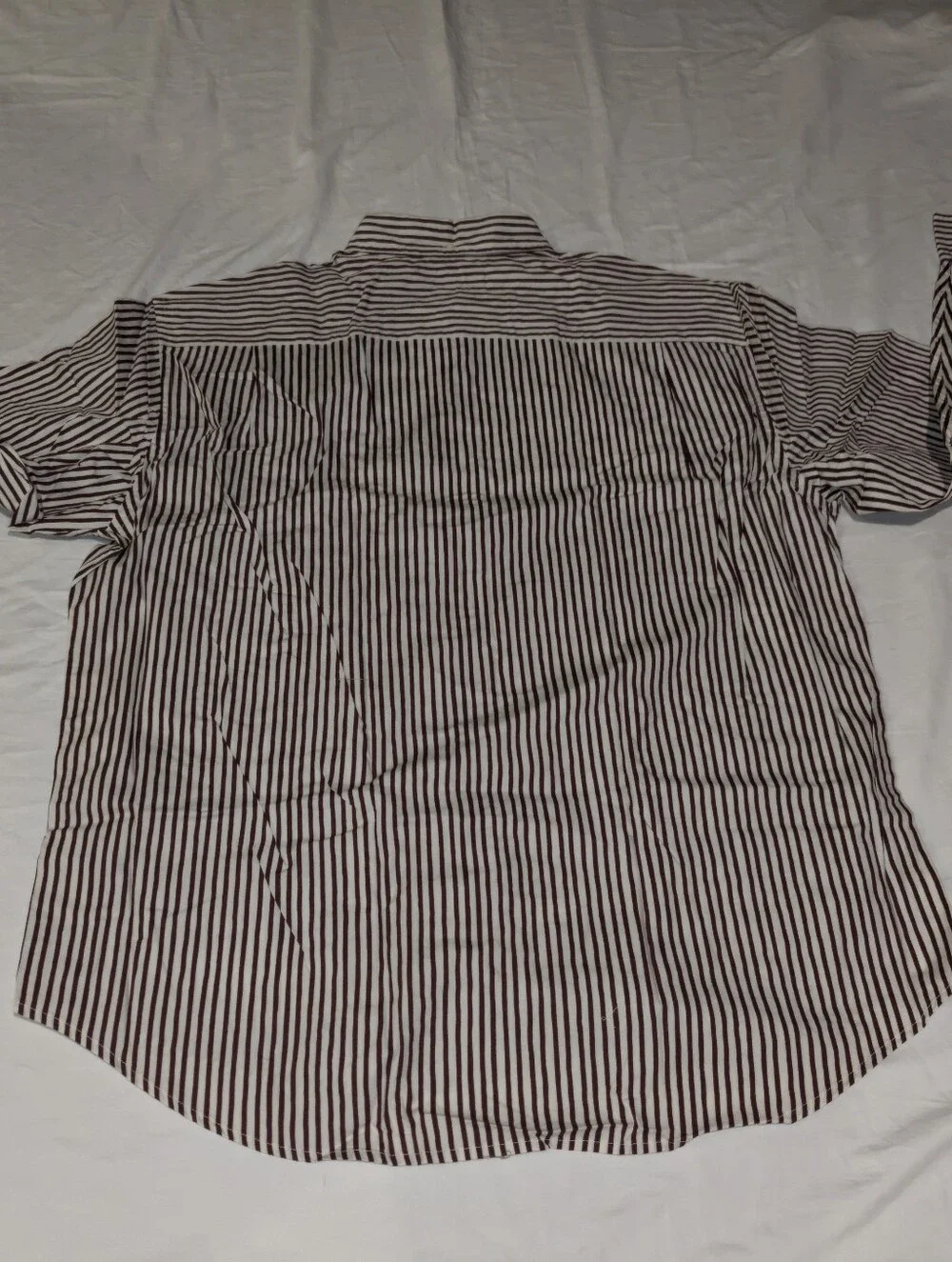 J.Crew Men’s Burgundy and White Stripe Button-Down Shirt